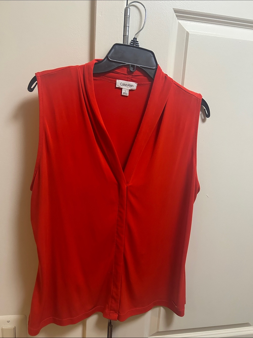 Calvin Klein Vibrant Red Sleeveless V-Neck Camisole